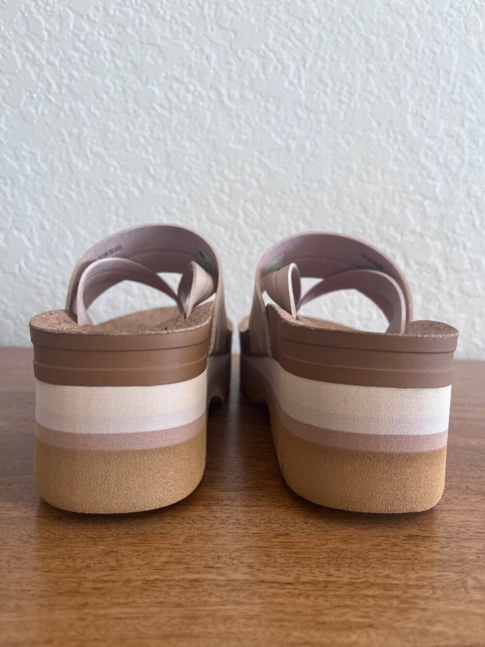 NEW! Reef Vista Higher Savanah Platform Thong Comfort Sandal In Seashell/Nude 5 - Picture 10 of 14